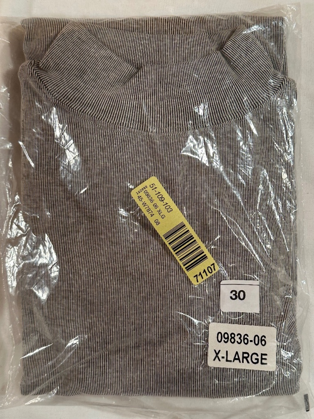 NWOT Scandia Woods XL Long Sleeve Mock Neck Shirt Ribbed Cotton Blend Gray